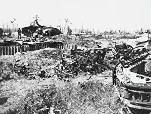 Perthes: Destroyed German tank WWI