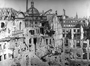 Post War: Destroyed houses in Munich, 1945