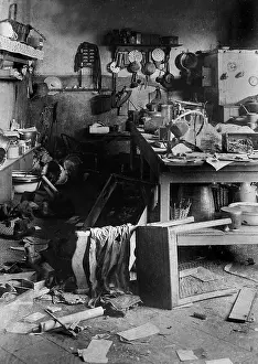 Retaliatory: Destroyed kitchen in Hotel Germania in Cosel, 1921