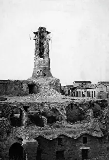 Gaza: Destroyed minaret in Gaza, 1918