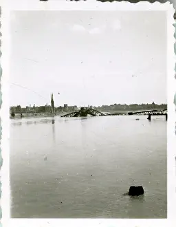 Dusseldorf: The Destroyed Oberkasseler Bridge - End of World War Two