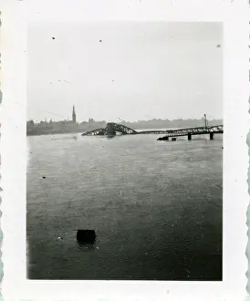 Dusseldorf: The Destroyed Oberkasseler Bridge - End of World War Two