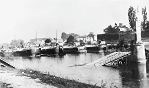 Oise: Destroyed Oise Bridge WWI