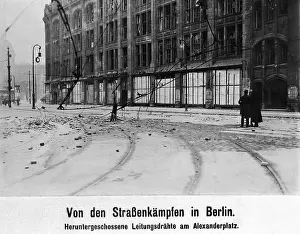 Wires: Destroyed overhead wires at Alexanderplatz in Berlin, 1919