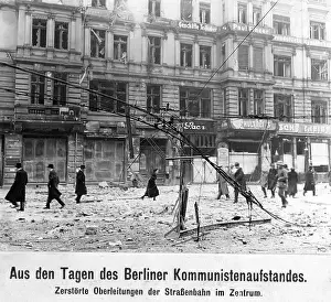 Wires: Destroyed overhead wires in Berlin, 1919
