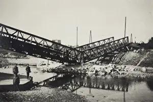 Cieszyn: Destroyed railway bridge in Cieszyn, Poland. Second World?