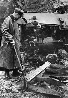 Trimmer: Destroyed Sherman tank, 1944