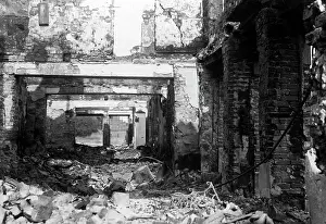Railroading: Destroyed station in Korschen, 1914