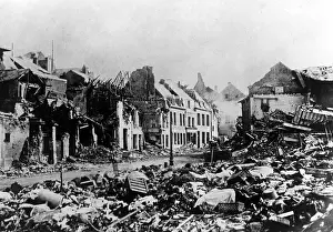 Peronne: Destroyed street in Peronne, 1917