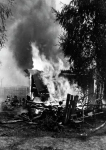 Paratroopers: Destroyed village on the Eastern Front, 1944