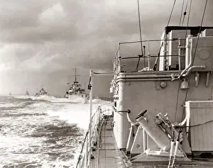 Flotilla: Destroyer Royal Navy on exercise, Mediterranean Sea, 1934