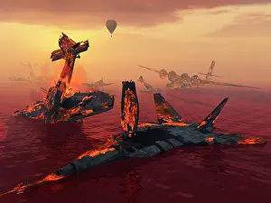 Old Fashion: The destruction of fighter planes as the result of several ?