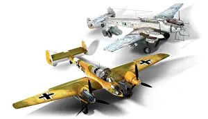 Messerschmitt: Detailed views of two different versions of the