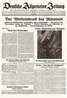Elser: Deutsche Algemeine Zeitung Assassination attempt on Hitler
