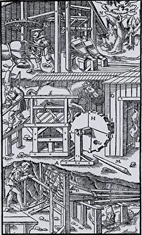 Devices: Three devices for ventilating mines with bellows