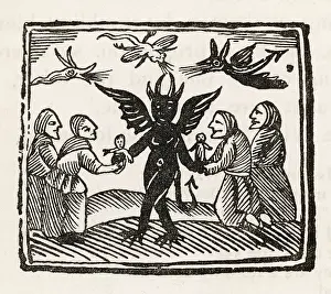 Worshippers: Devil dancing with worshippers at Sabbat