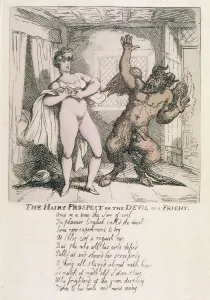 Pornographic: Devil and naked lady