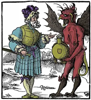 Satan: The Devil Offering Poison to a Knight