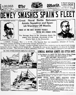 Smashes: Dewey smashes Spain's fleet, front page ?