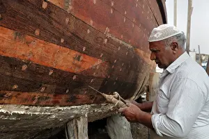 Teak: Dhow building boatyard, Muharraq, Bahrain