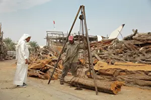 Teak: Dhow building boatyard, Muharraq, Bahrain