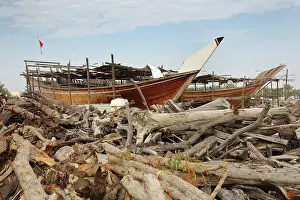 Teak: Dhow building boatyard, Muharraq, Bahrain