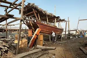 Teak: Dhow building boatyard, Muharraq, Bahrain