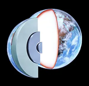 Crust: Diagram showing the Earth's interior
