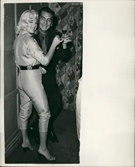 Denham: Diana Dors and Victor Mature at Denham Studios