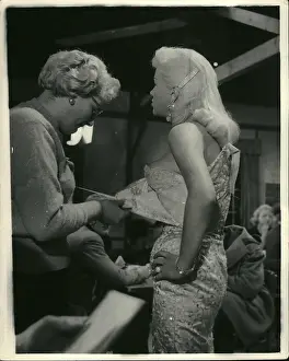 Ripped: Diana Dors and wardrobe mistress, Shepperton Studios