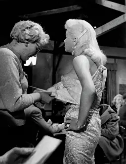 Diana Dors and wardrobe mistress, Shepperton Studios