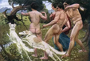 Borzoi: Diana the Huntress - with Attendants and Borzois