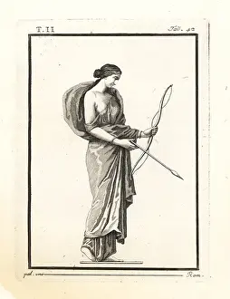 Ercolano: Diana the huntress with her bow and arrow