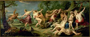 1640: Diana and her Nymphs surprised by Satyrs by Rubens