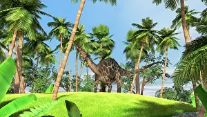 Dicraeosaurus: Dicraeosaurus in a prehistoric forest