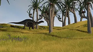 Diplodocid: Dicraeosaurus in a savanna landscape