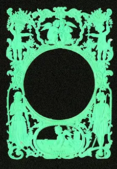 Cupids: Die Cut Green Decorative Frame