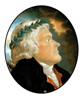 Declaration: Digitally restored vector artwork of Thomas Jefferson