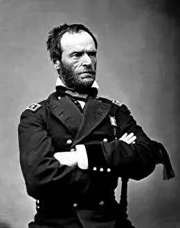 Sideburn: Digitally restored vector portrait of General Sherman