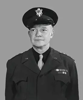 Eisenhower: Digitally restored vector portrait of Supreme