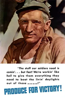 Miner: Digitally restored war propaganda poster