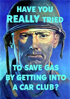 Pensive: Digitally restored war propaganda poster