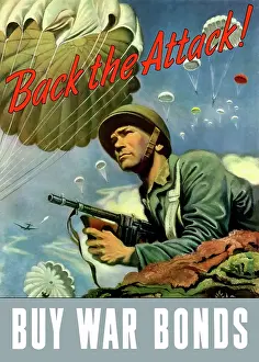 Parachute: Digitally restored war propaganda poster
