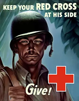 Pensive: Digitally restored war propaganda poster