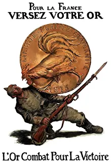 Cockerel: Digitally restored war propaganda poster