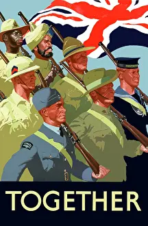 Multiracial: Digitally restored war propaganda poster