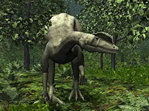 Wetherilli: A Dilophosaurus amidst Ginkgo trees