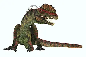 Genus: Dilophosaurus dinosaur sitting