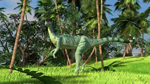 Sinemurian: Dilophosaurus hunting in a prehistoric environment