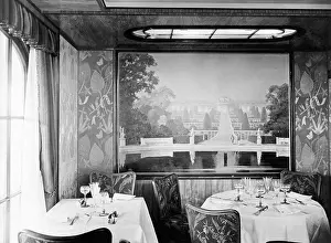 Hangs: Dining room of the Caribia, 1935